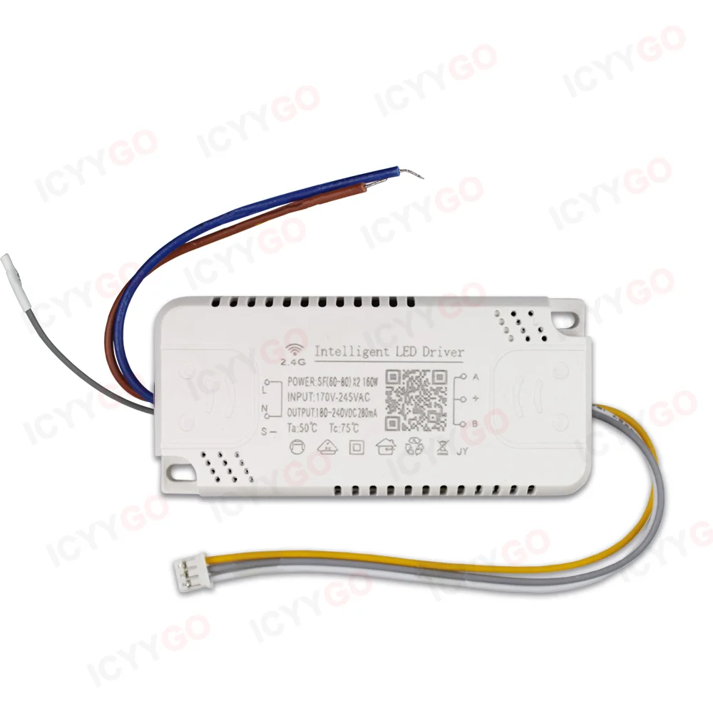 LED Driver 48W 80W 100W 120W 140W 160W APP Control 2.4G Long Distance Smart LED Transformer For Ceiling Lamp Power Supply