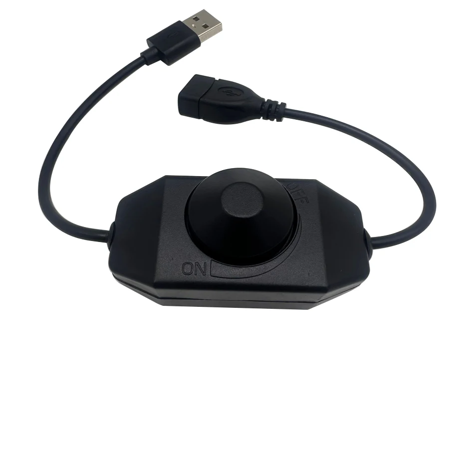 LED Knob Dimmer Switch 5V DC USB Female to Male Extension Cord with Rotary ON OFF Controller White Black for LED Strips Lights