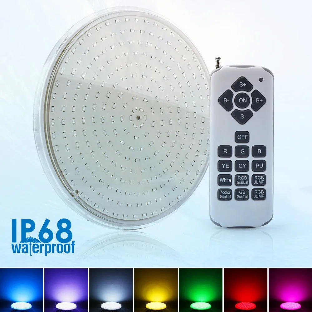 IP68 Swimming Pool Light 18W 35W Resin Filled Light AC12V PAR56 Underwater Light RGB with RC Warm and Cold Light Without RC