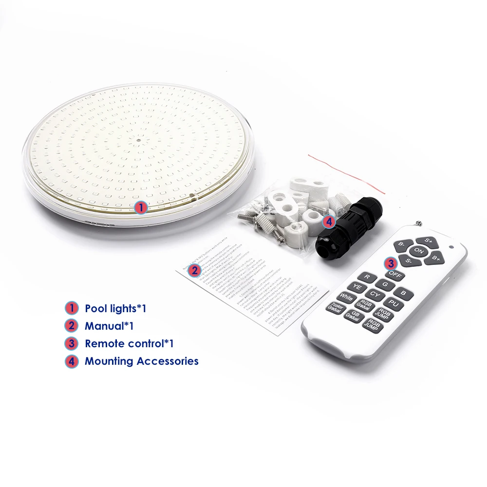 IP68 Swimming Pool Light 18W 35W Resin Filled Light AC12V PAR56 Underwater Light RGB with RC Warm and Cold Light Without RC