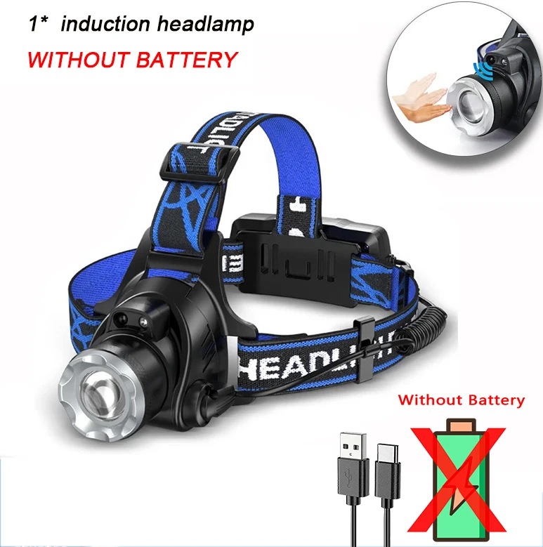 Powerful LED Headlamp 18650 Battery USB Rechargeable Headlight Zoomable Waterproof Head Flashlight for Camping Fishing Outdoor