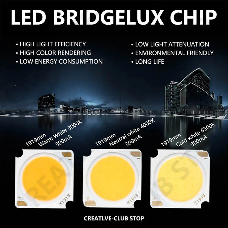 10pcs 1919 10W 20W 30W 40W LED COB Chip Light-emitting Diode Imported Bridgelux Crystal Chip DC30-33V DIY Downlight Panel Light