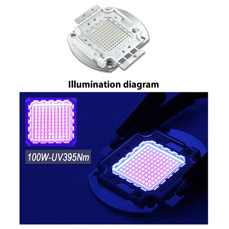 10W 20W 30W 50W 100W 395NM UV Ultra Violet High power LED for Aquarium