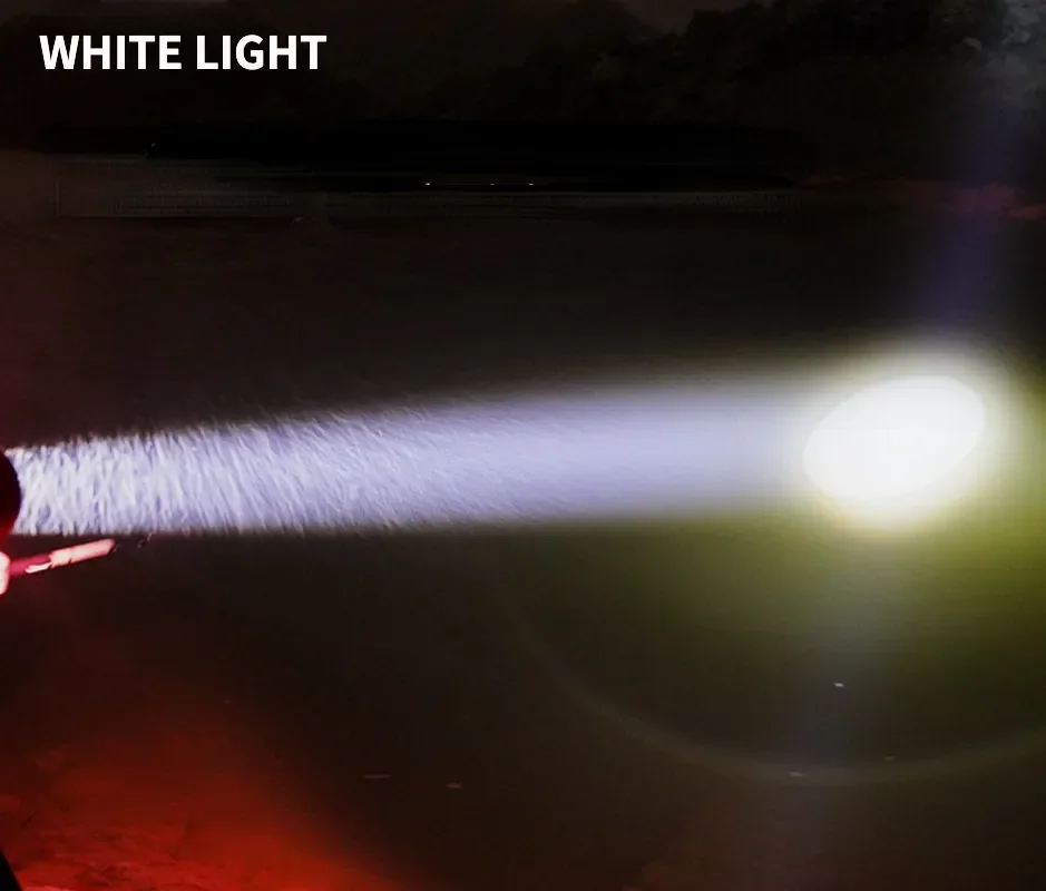 Night FishingLight Super Bright 4 Light Source Fishing Searchlight Bait Charging Purple Blue Light Zoomable Handheld Flashlight
