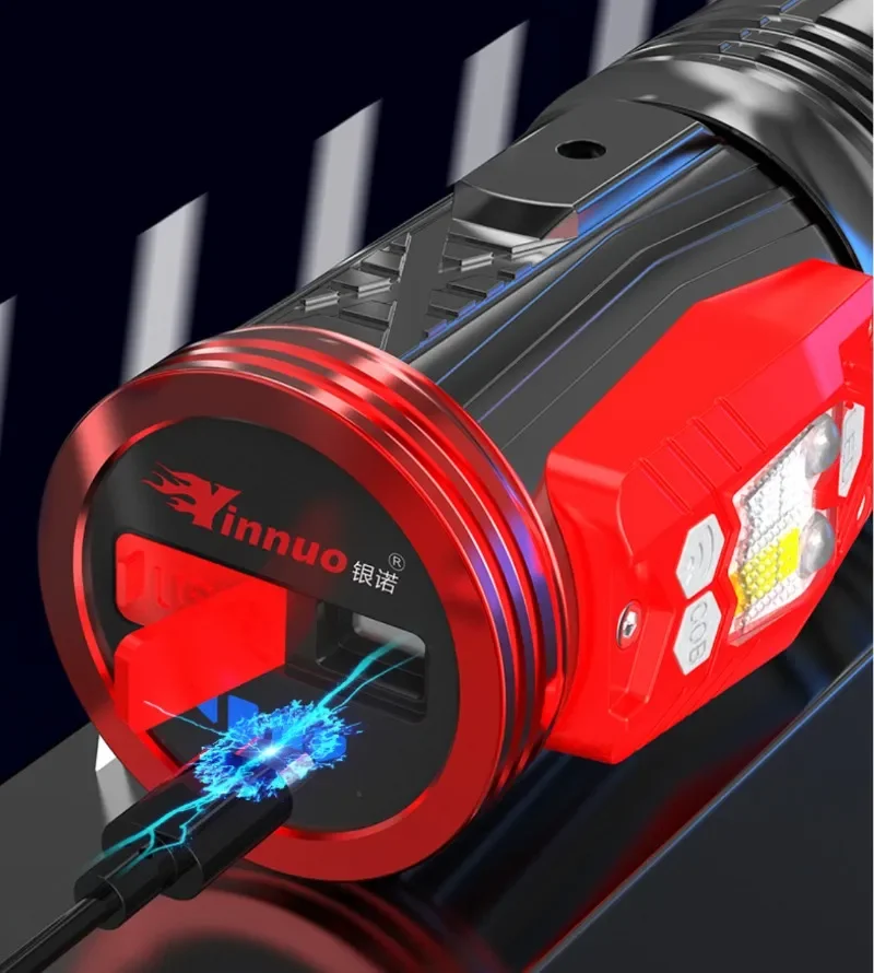Night FishingLight Super Bright 4 Light Source Fishing Searchlight Bait Charging Purple Blue Light Zoomable Handheld Flashlight