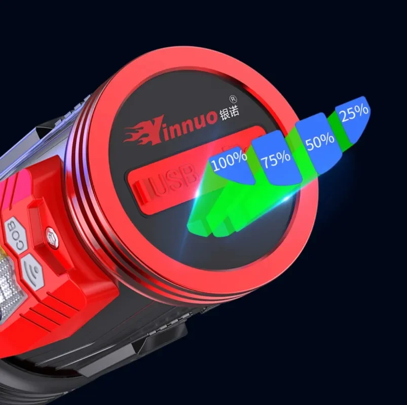 Night FishingLight Super Bright 4 Light Source Fishing Searchlight Bait Charging Purple Blue Light Zoomable Handheld Flashlight
