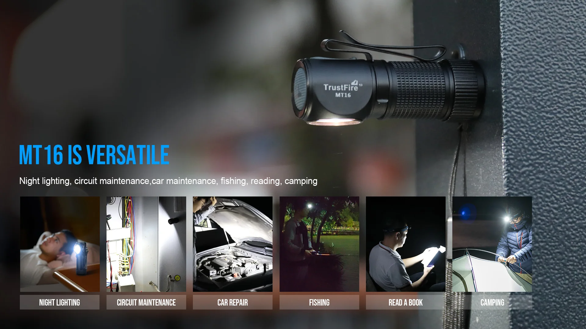 Trustfire MT16 LED Headlamps 1000LM USB C Rechargeable Mini 18350 EDC Angle Head Flashlights MVP Optics with Magnet Tail Fishing