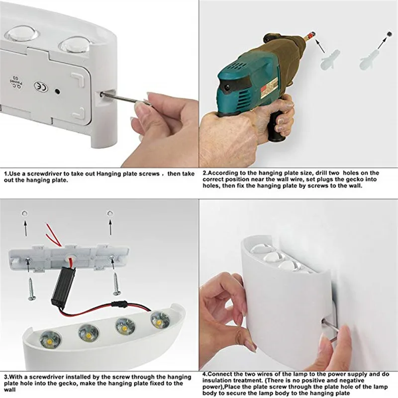 LED Wall Lamp Waterproof IP65 Aluminium Interior Wall Light For Bedroom Living Room Corridor Indoor Outdoor Lighting