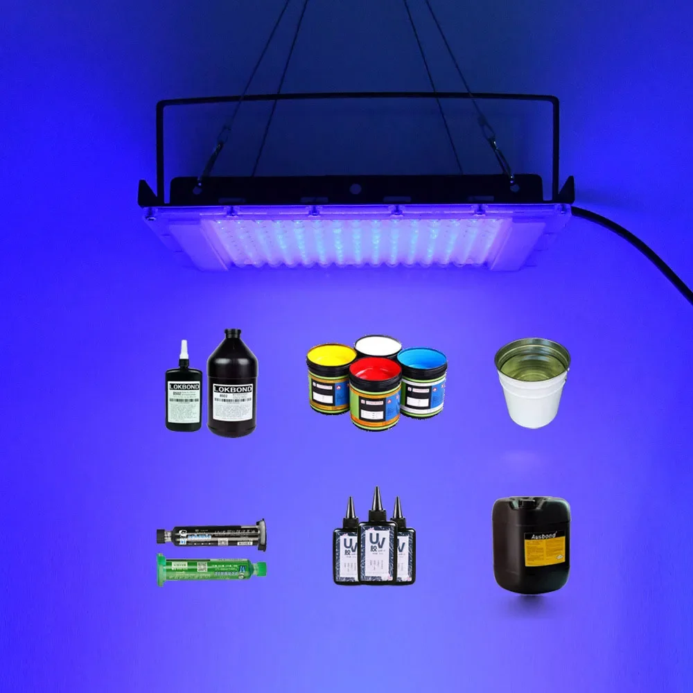 220V 50W 300W LED Ultraviolet UV Curing Lamp 395nm 365nm 405nm UV Glue Printing Spraying Painting Resin Ink Resin DIY Curing