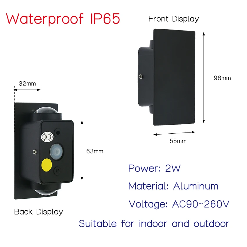 LED Waterproof Wall Lamp Aluminum Mini Wall Lamp for Garden Corridor Living Room Decorative Lighting