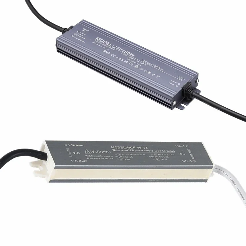 Lighting Transformer Waterproof Power Supply IP67 IP68 AC220V To DC 12V 24V LED Driver 100W 200W 300W 400W 500W Outdoor Adapter