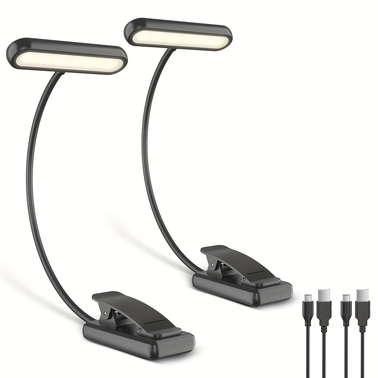 1 pcs USB Rechargeable Book Light 3 Color Adjustable LED Reading Lamp with Clamp Eye-Care Night Light for Bed, Study Desk