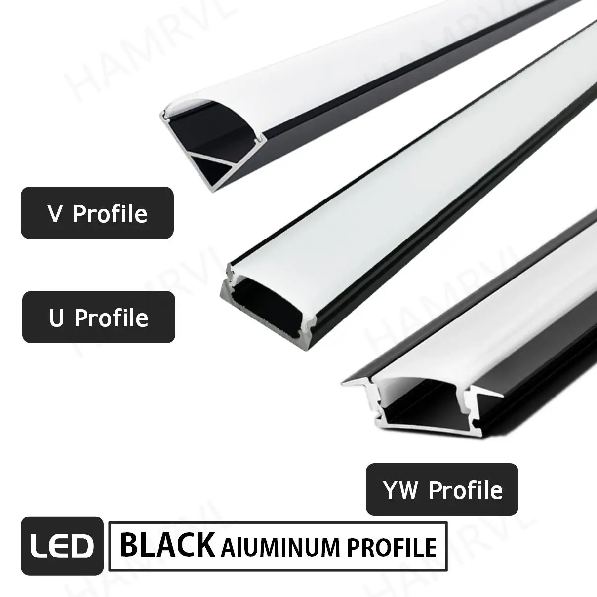 2-30 Pieces/Pack LED Aluminum Profile 0.5m/Piece U/V Shape Suitable For 8-12mm LED Light Strip Housing Channel Decor Materials