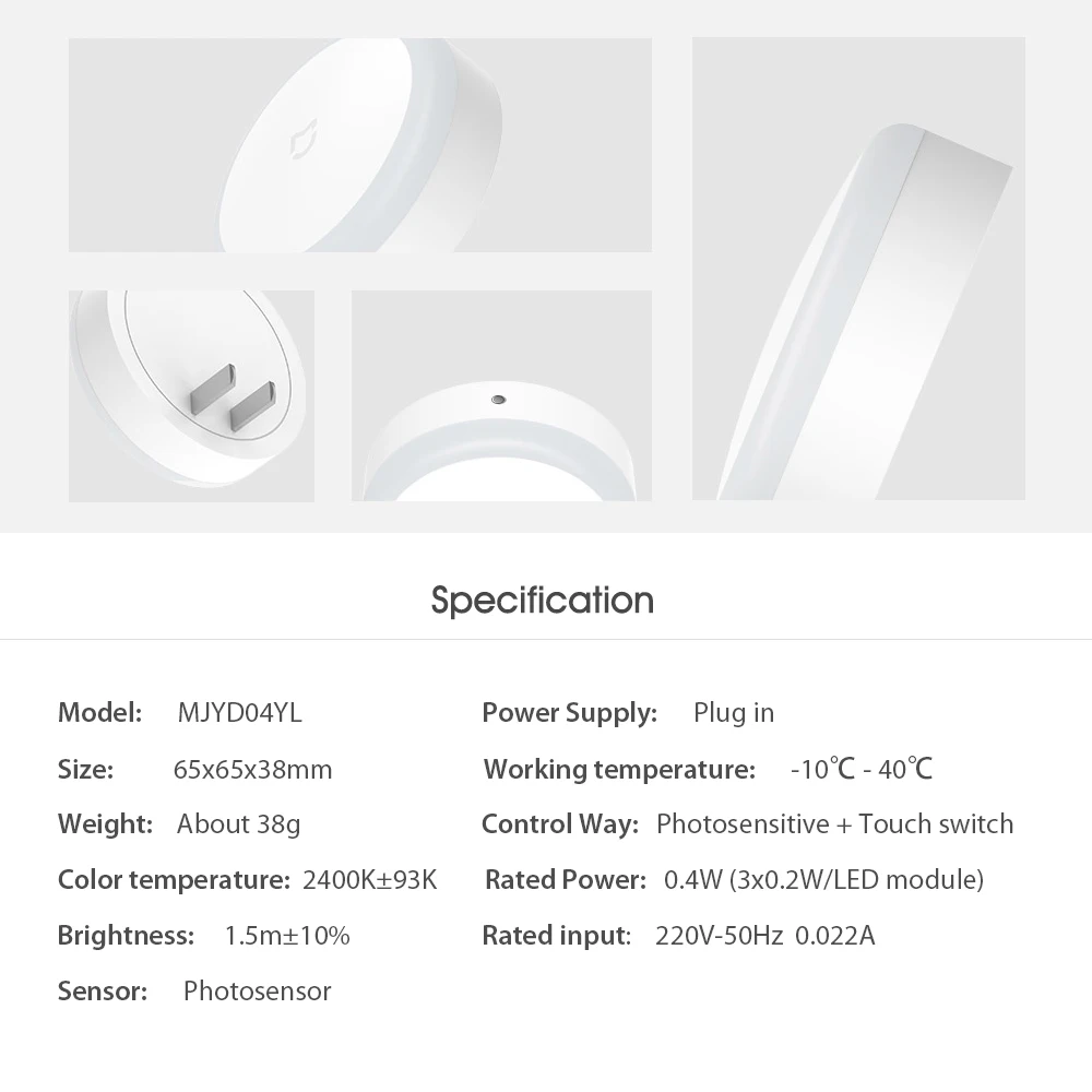 New Xiaomi MiJIA LED Smart Infrared Human Body Motion Sensor Dimmable Control Lighting Night Light For Smart Home No Battery