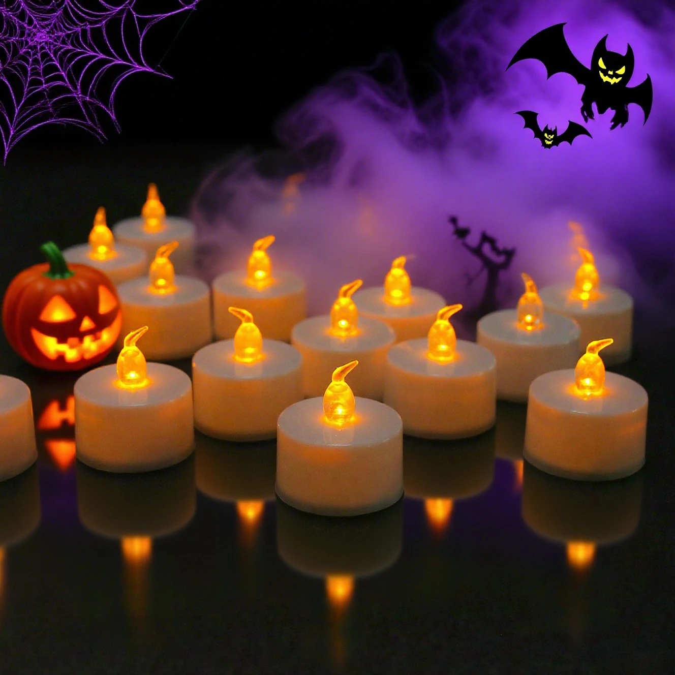 12/24Pcs Flameless LED Tea Lights Candles 100+ Hours Battery-Powered Tealight Candle for Party Wedding Birthday Home Decoration