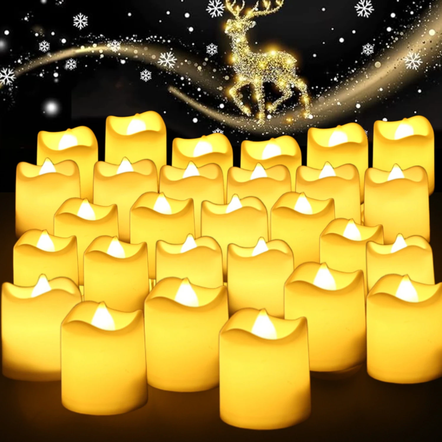 12/24Pcs Flameless LED Tea Lights Candles 100+ Hours Battery-Powered Tealight Candle for Party Wedding Birthday Home Decoration