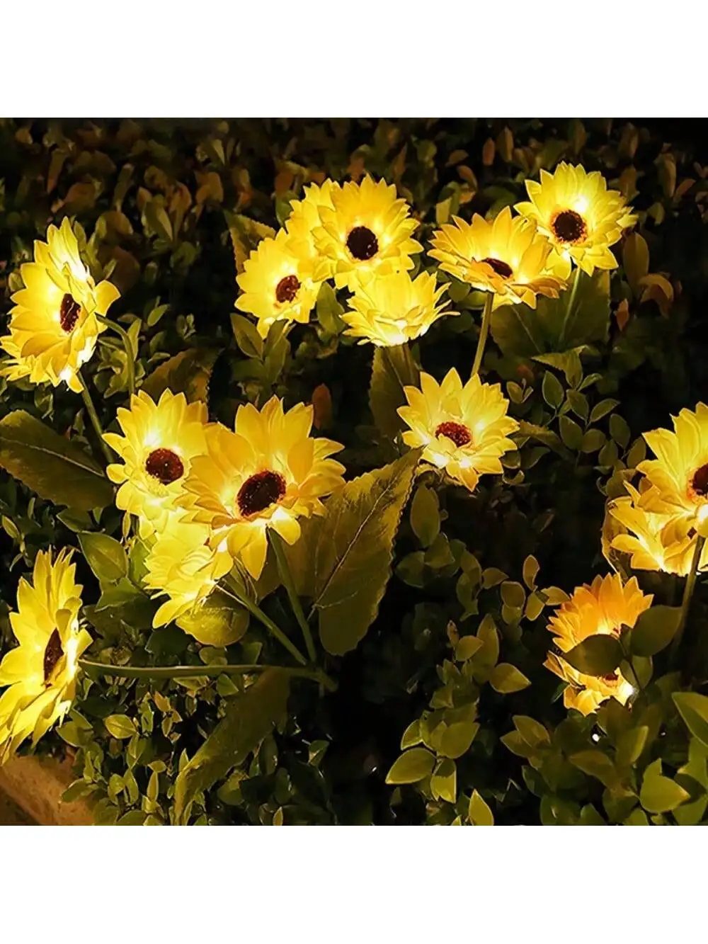 1PC Solar Powered Sunflower Light Outdoor Waterproof LED Ground Insert Lawn Lamp For Garden Lawn Courtyard Decoration