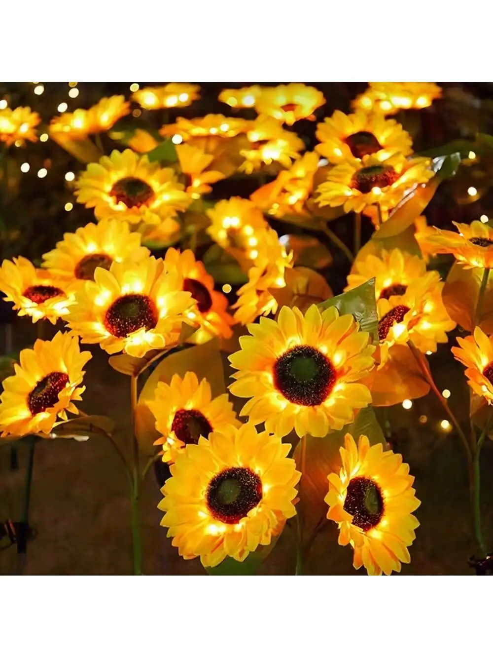 1PC Solar Powered Sunflower Light Outdoor Waterproof LED Ground Insert Lawn Lamp For Garden Lawn Courtyard Decoration