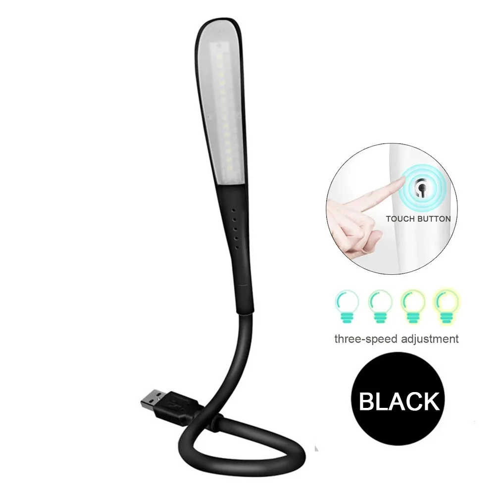 1Pc Mini Portable USB LED Light Touch Sensor Lights Dimmable Adjustable Bright Table Desk Lamp For Power Bank PC Laptop Notebook