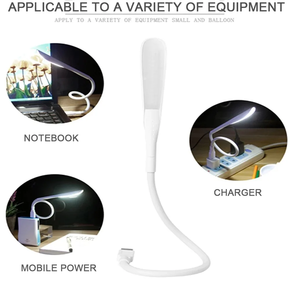1Pc Mini Portable USB LED Light Touch Sensor Lights Dimmable Adjustable Bright Table Desk Lamp For Power Bank PC Laptop Notebook