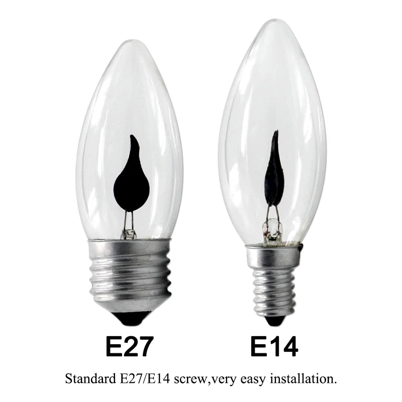 4PCS LED E14 E27 Edison Bulb Candle Light Bulb Flame Effect Bulb AC220V Decor Lighting Ampoule Candle Bulb Bedside Lamp