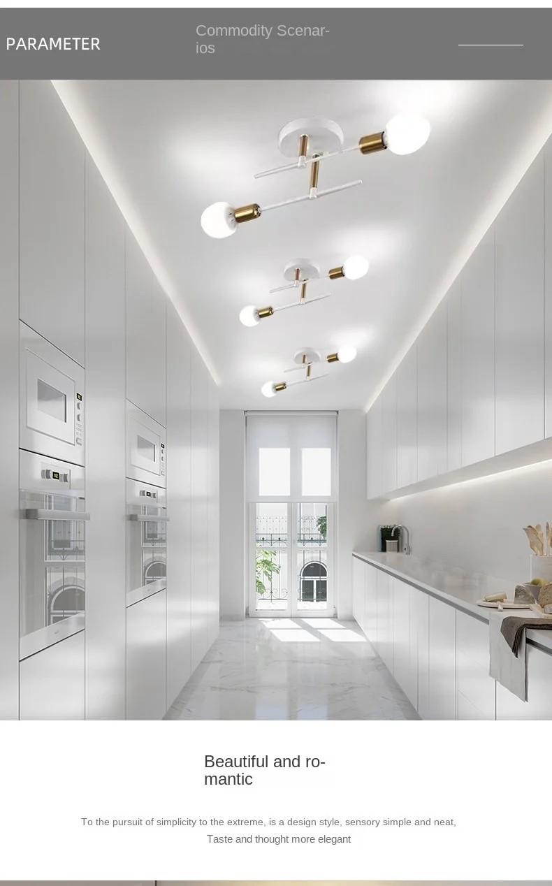 Nordic Simple Living Room Ceiling Light 2 Lamps Modern Long Iron Arm Ceiling Light for Bedroom Dining Room Kitchen E27 AC85-265v