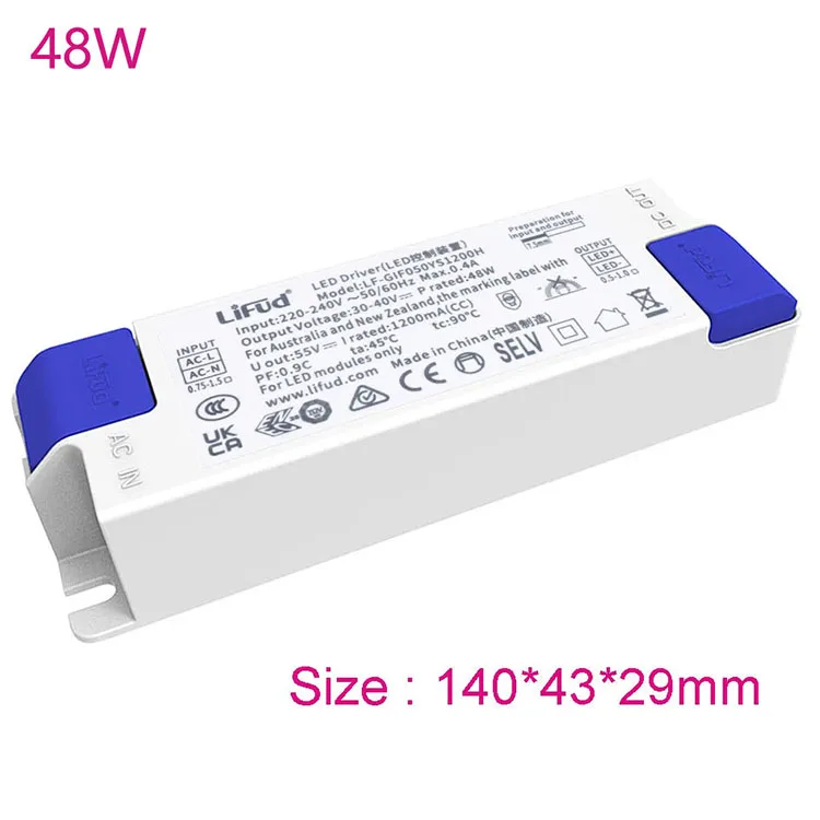 LiFud LED Driver 8W-60W LED Transformer Input DC25-42V/33-40V Convetor Transformer Output 350mA 600mA 900mA 1200mA 1400mA 1500mA
