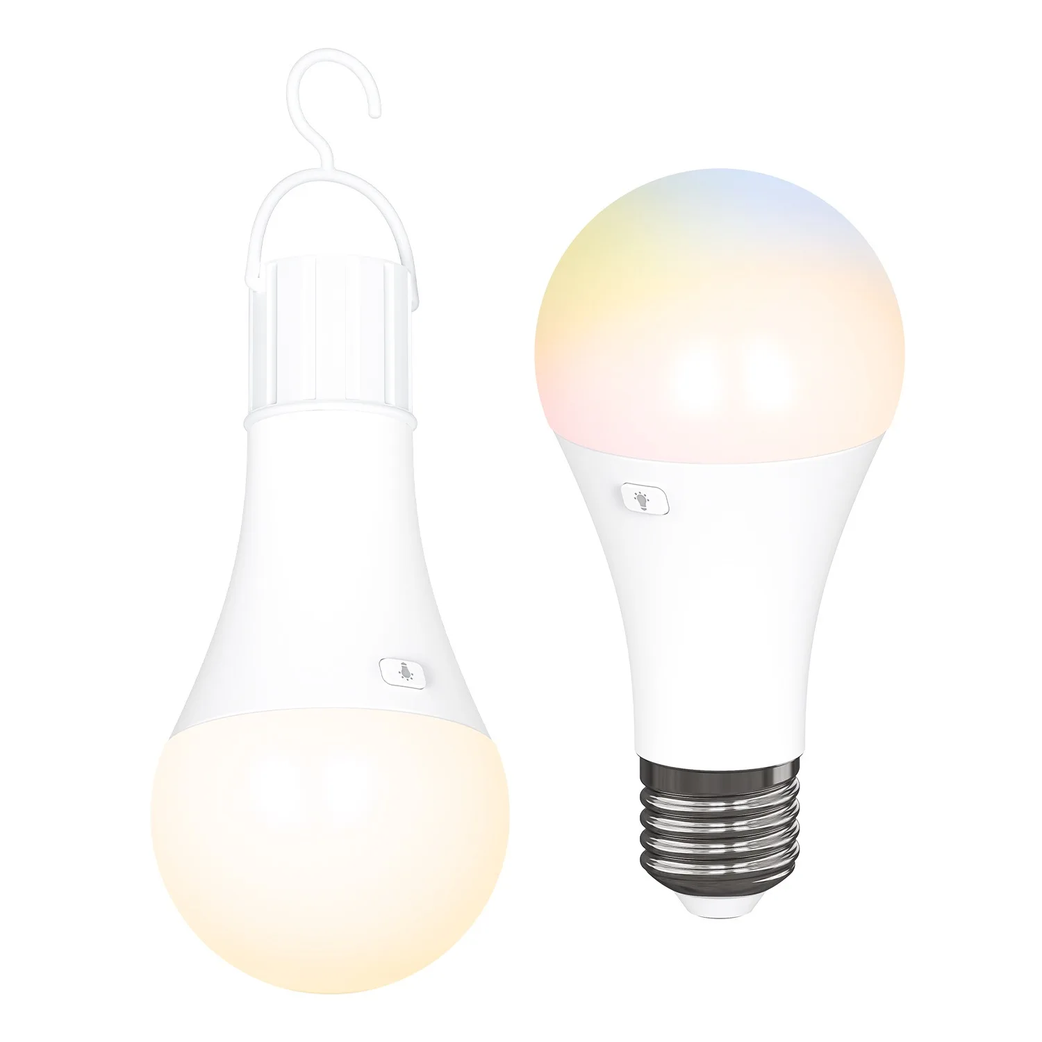 Rechargeable Battery Operated A19 Light Bulb with Remote Control Dimmable, 15 Colors Selectable & 3 Timer, Non-Hardwired