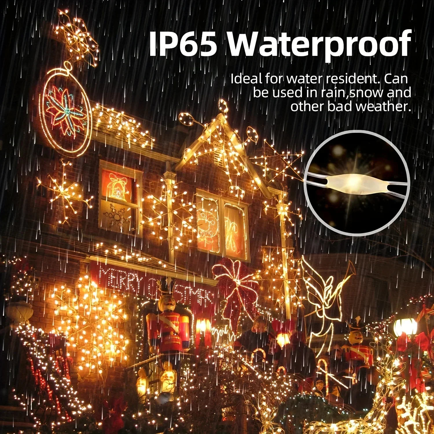 2PCS 32M Solar LED Outdoor Light Festoon Waterproof Garden Fairy String Lamp Christmas Garland Yard Decor