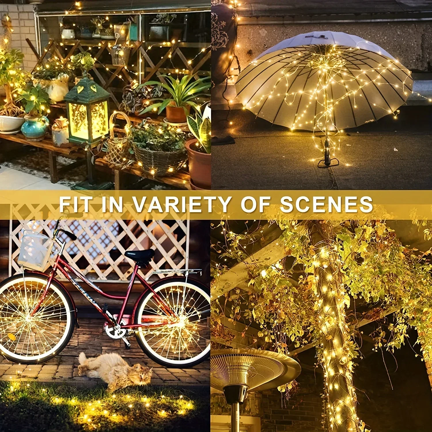 2PCS 32M Solar LED Outdoor Light Festoon Waterproof Garden Fairy String Lamp Christmas Garland Yard Decor