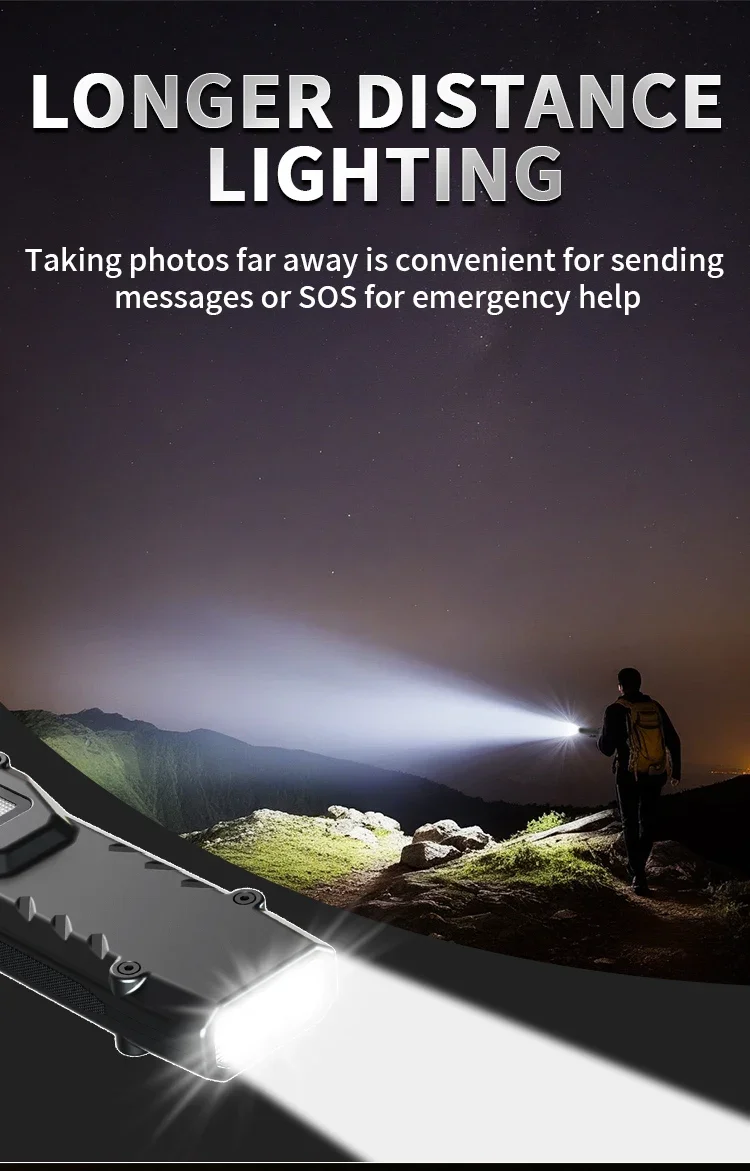 1100LM Super Bright Tactical Flashlight Dual Switch Control EDC Rechargeable Waterproof Emergency Lamp9 Lighting Modes UV Light