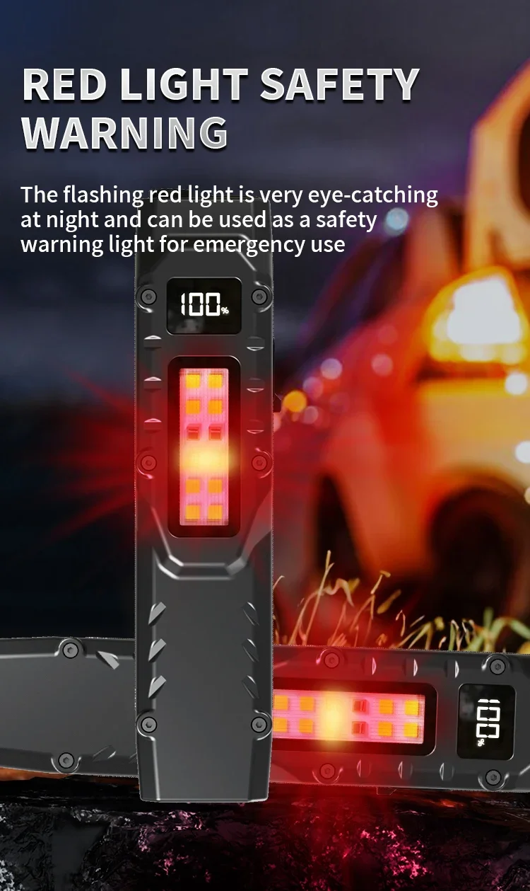 1100LM Super Bright Tactical Flashlight Dual Switch Control EDC Rechargeable Waterproof Emergency Lamp9 Lighting Modes UV Light