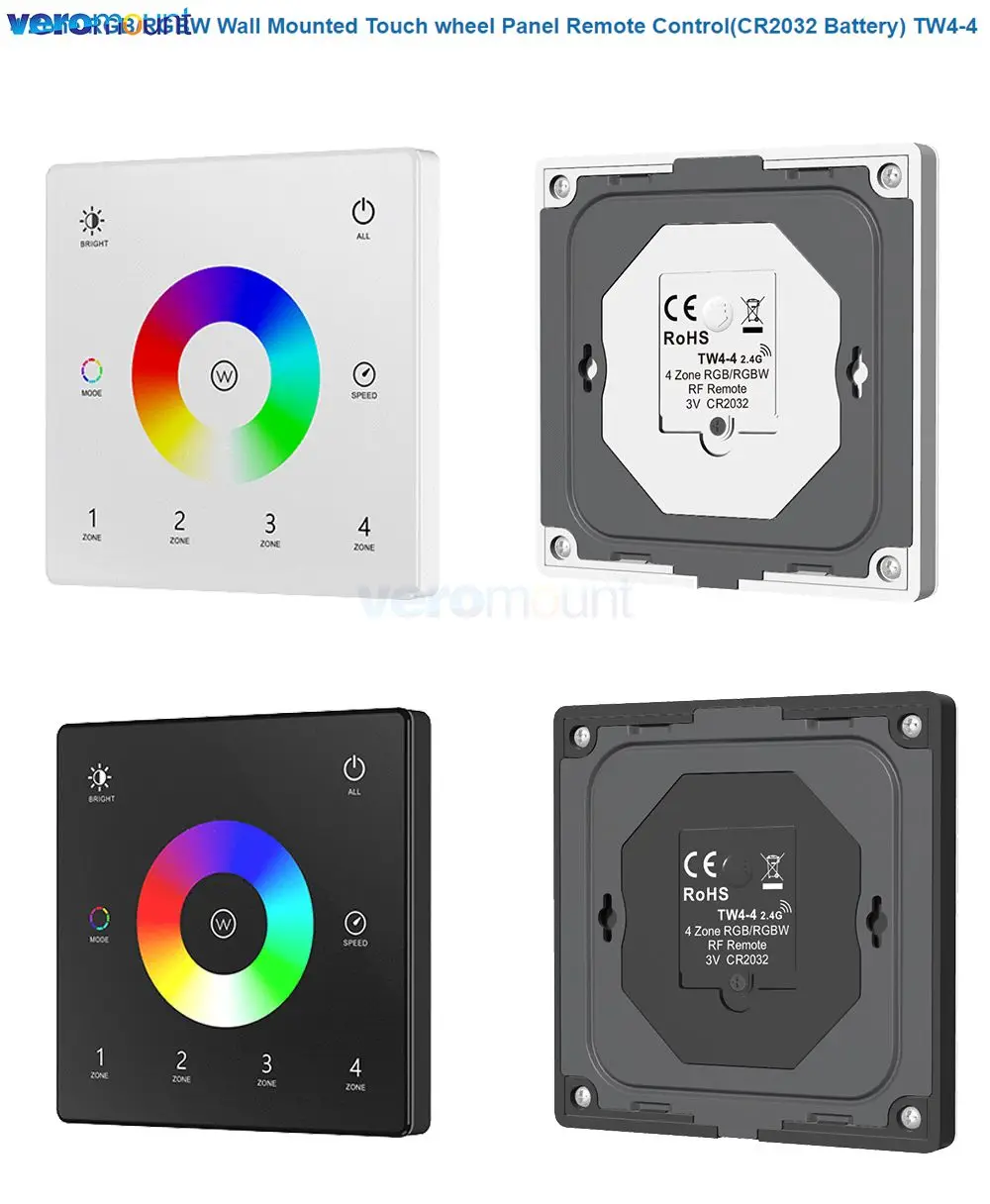 Skydance TW1-4 TW2-4 TW4-4 TW5-4 Wall Touch Panel 2.4G RF 4Zone Dim Switch Controller for Single Color RGB RGBW RGBCCT LED Strip