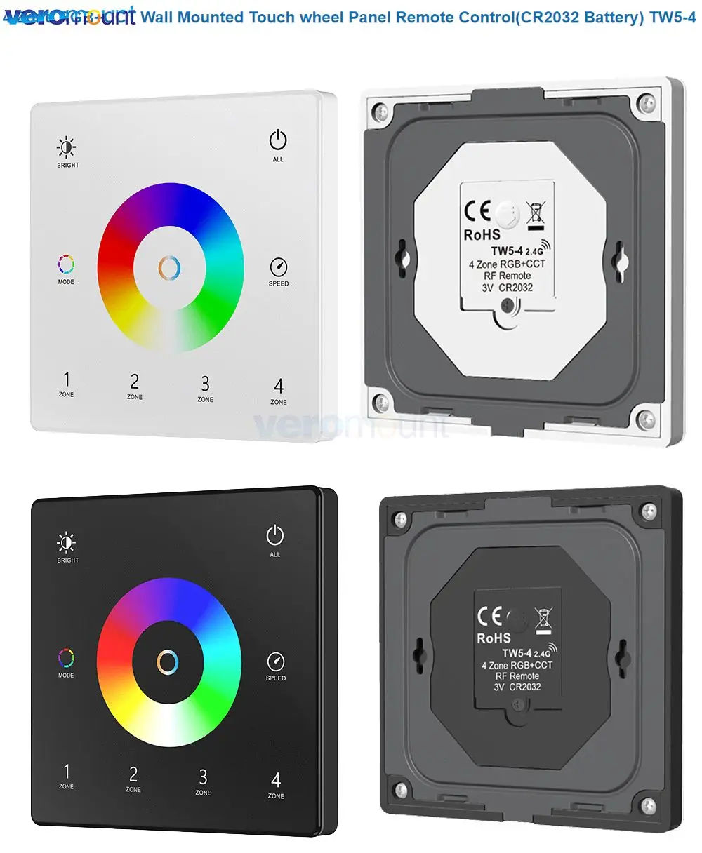 Skydance TW1-4 TW2-4 TW4-4 TW5-4 Wall Touch Panel 2.4G RF 4Zone Dim Switch Controller for Single Color RGB RGBW RGBCCT LED Strip