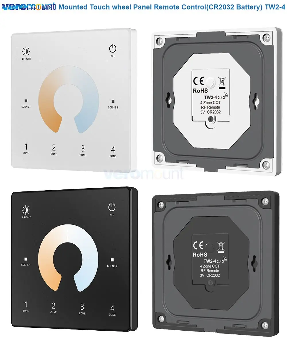 Skydance TW1-4 TW2-4 TW4-4 TW5-4 Wall Touch Panel 2.4G RF 4Zone Dim Switch Controller for Single Color RGB RGBW RGBCCT LED Strip