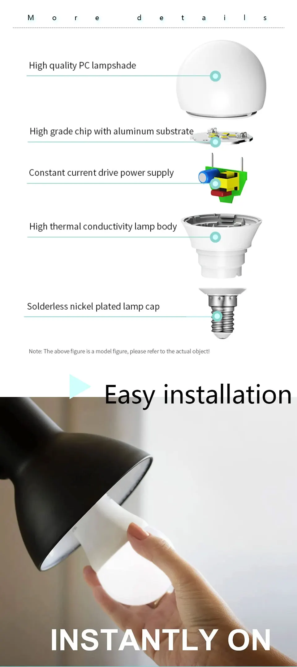 10PCS E27 E14 B22LED Bulb AC220V 3W 6W 9W 12W 15W 18W 20W 6500K/4000K/3000K LED Light Bulb Suitable for Living Room Home Indoor