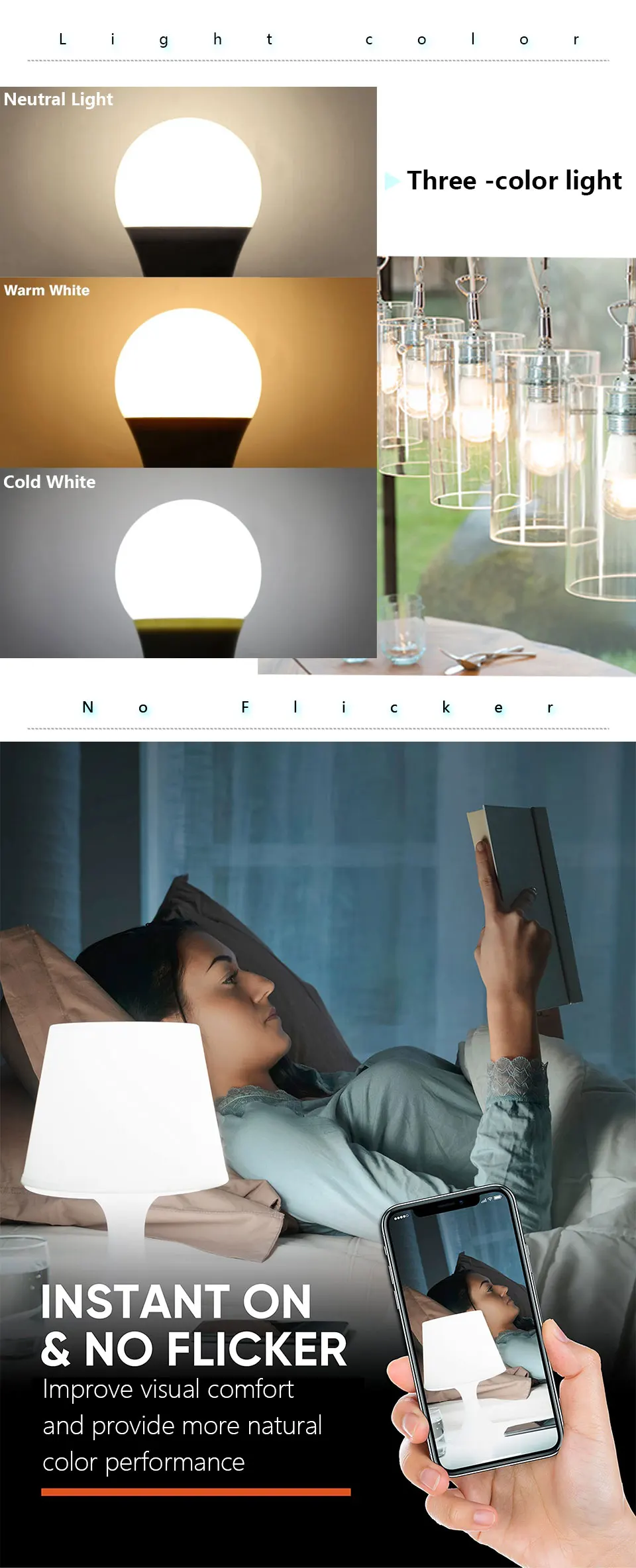 10PCS E27 E14 B22LED Bulb AC220V 3W 6W 9W 12W 15W 18W 20W 6500K/4000K/3000K LED Light Bulb Suitable for Living Room Home Indoor