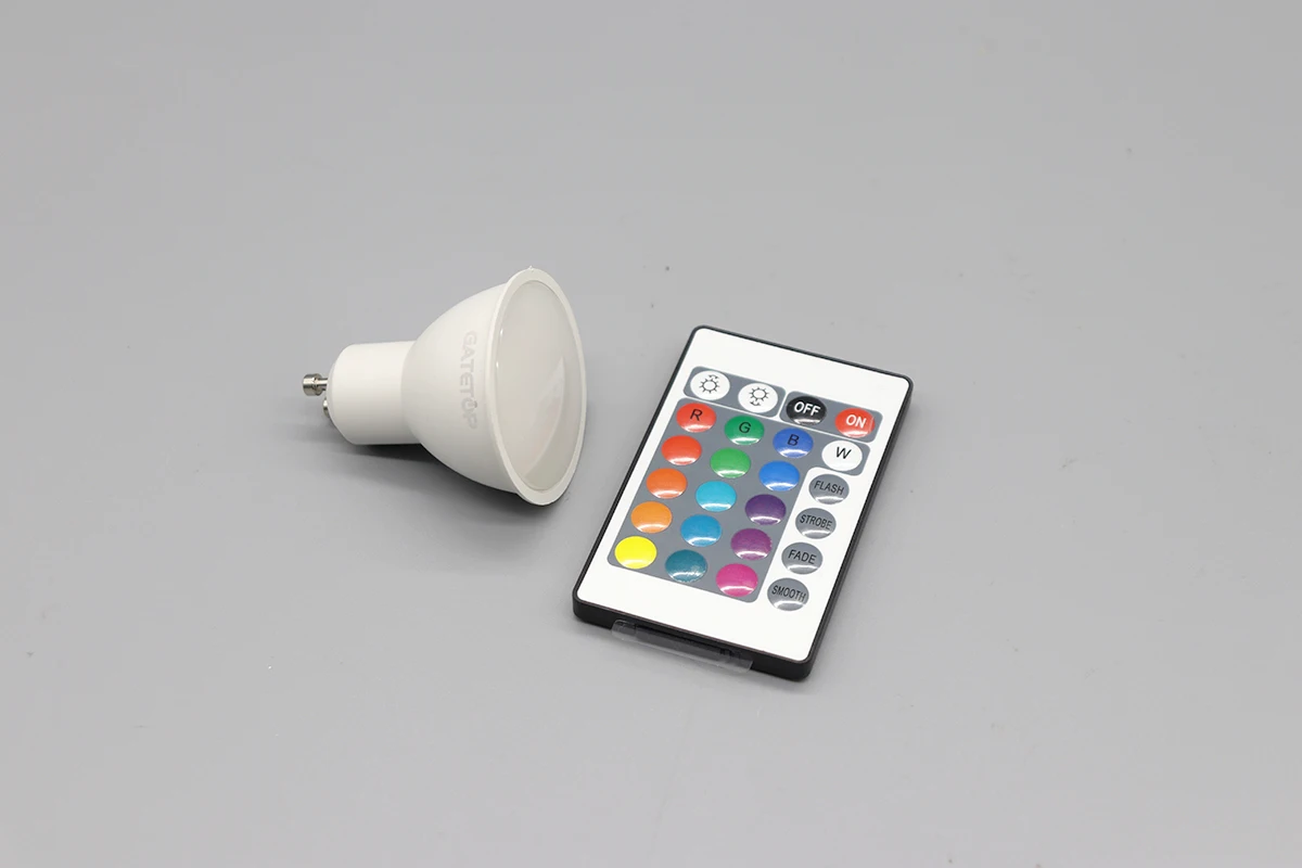 1-10PCS RGB GU10 LED Spotlight Bulb 24 Key Remote Control Dimmable 6W AC220V 110V Colorful Change for Bedroom Living Room Lamp
