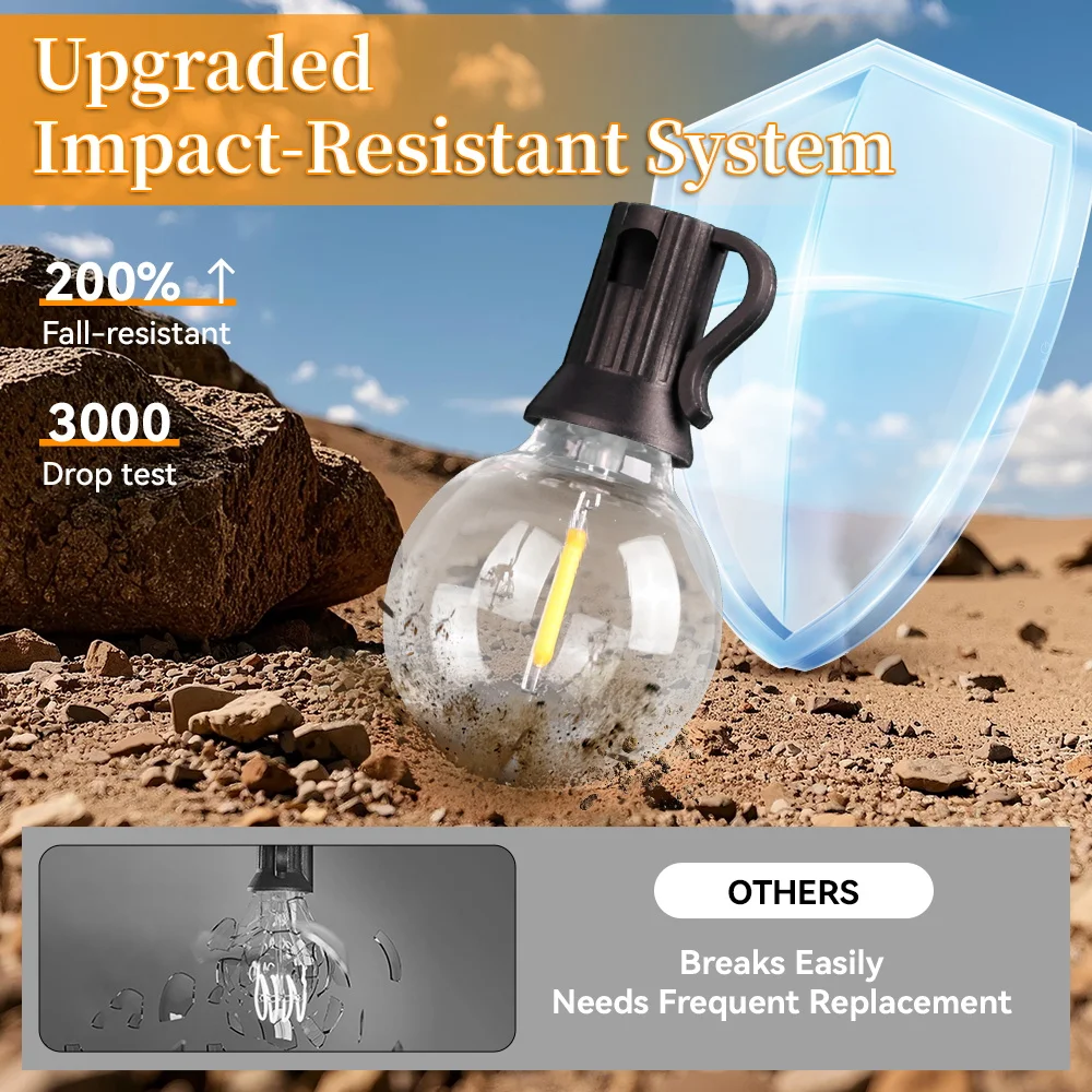 Outdoor Solar LED String Lights Remote Control Camping Tent Waterproof Fairy Lights Pergola Garden Solar String Light Decoration