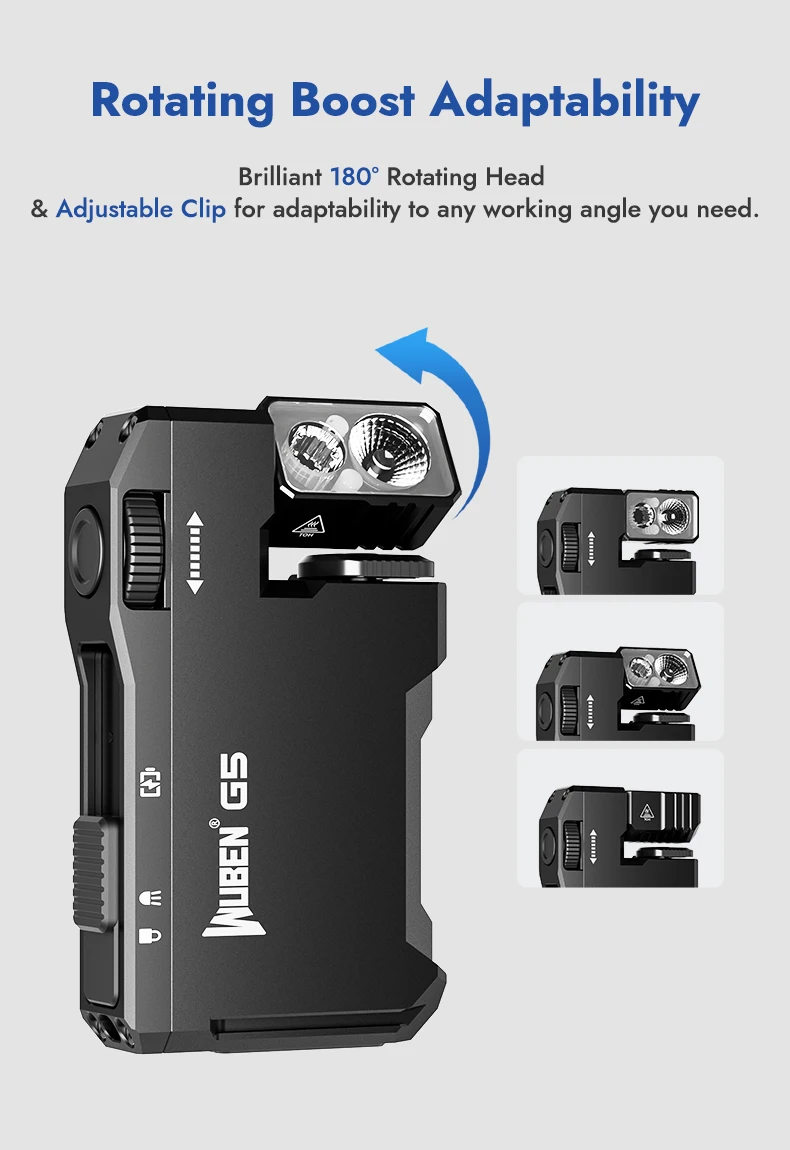 WUBEN G5 EDC Flashlight 400Lumens RGB&White Type-C Rechargeable Pocket-Sized Brilliance Keychain Light Bulit-in Battery