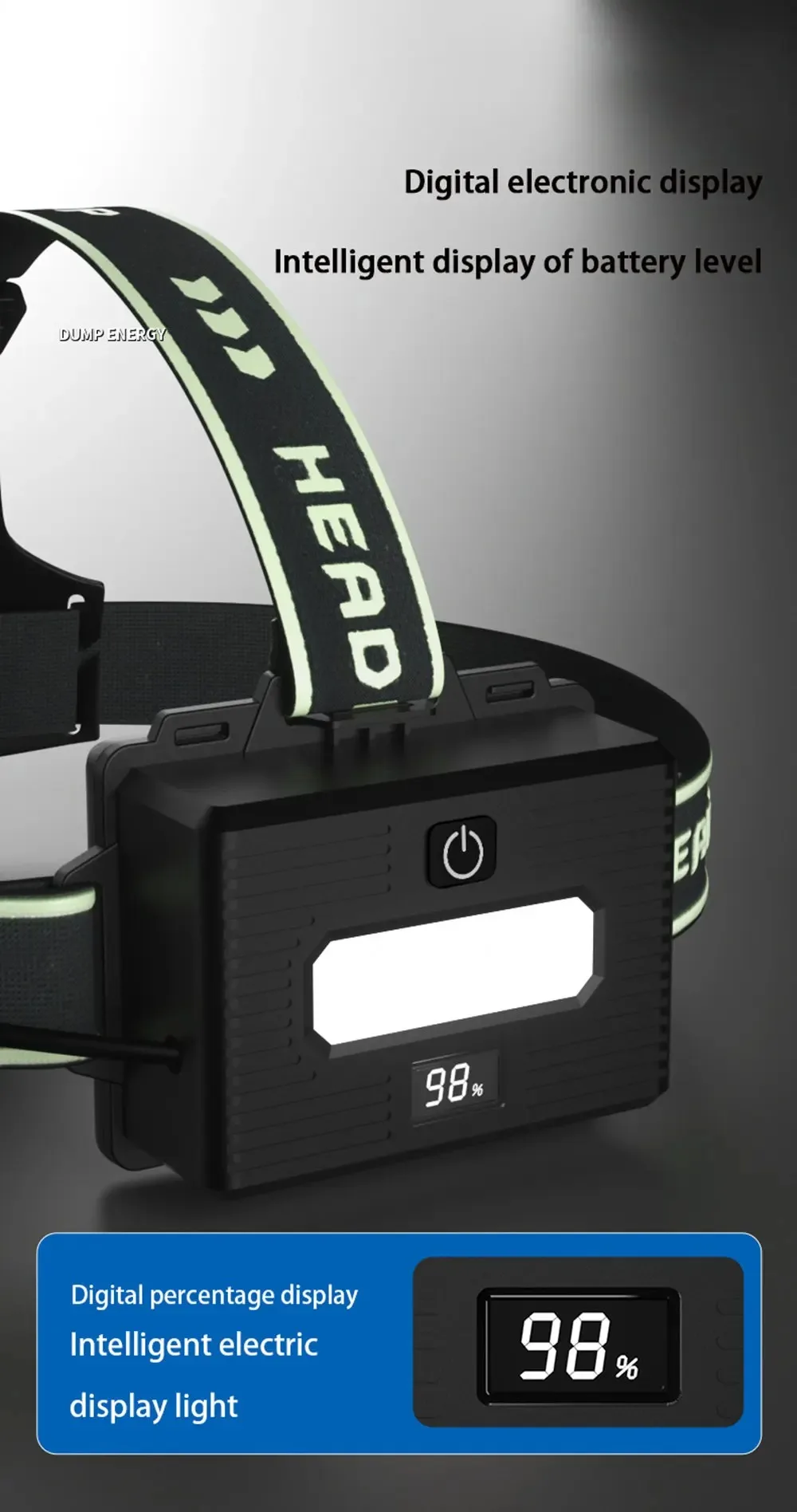 High Power Spotlight Long Range LED Headlamp Headlight Type-C USB Rechargeable Wave Hand Induction Head Flashlight For Camping