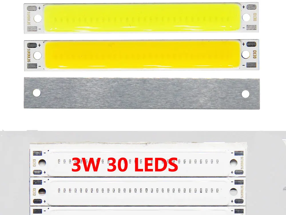 SUMBULBS Hot Sale 3V 3.7V DC 60mm 8mm LED Strip 1.5W 3W Warm Cold White Blue Red COB Light Source for DIY Bicycle Work Lamp
