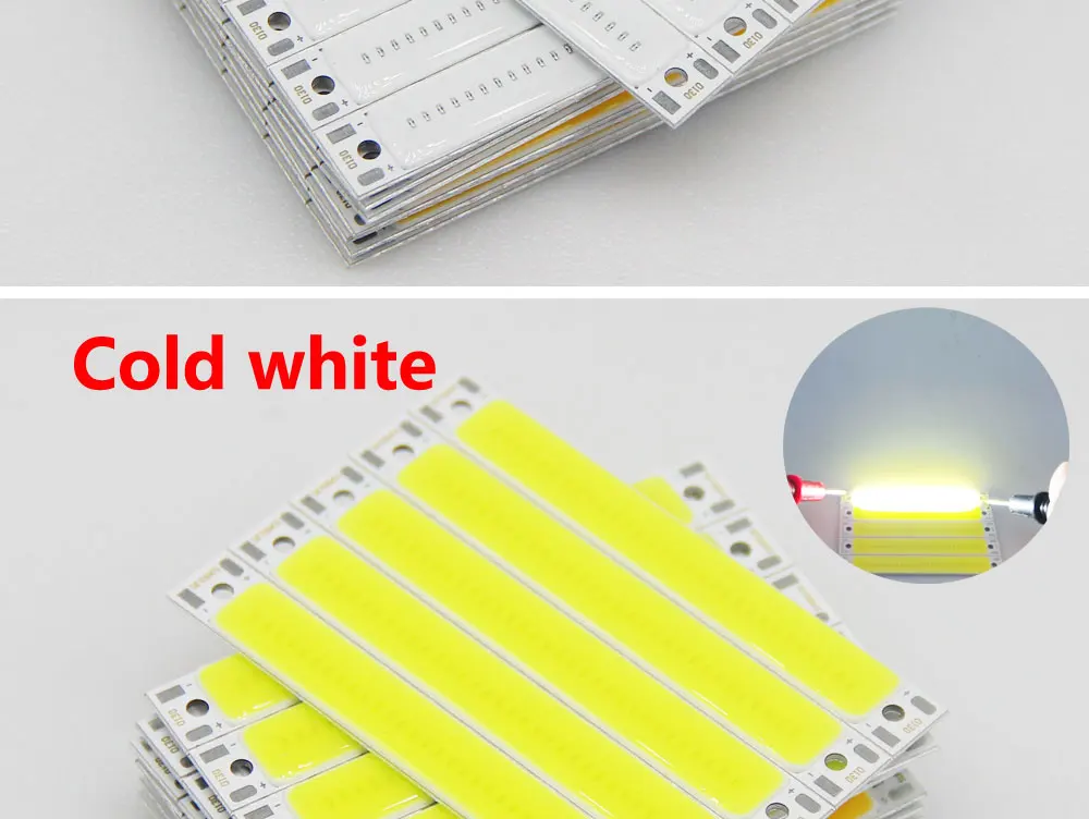 SUMBULBS Hot Sale 3V 3.7V DC 60mm 8mm LED Strip 1.5W 3W Warm Cold White Blue Red COB Light Source for DIY Bicycle Work Lamp