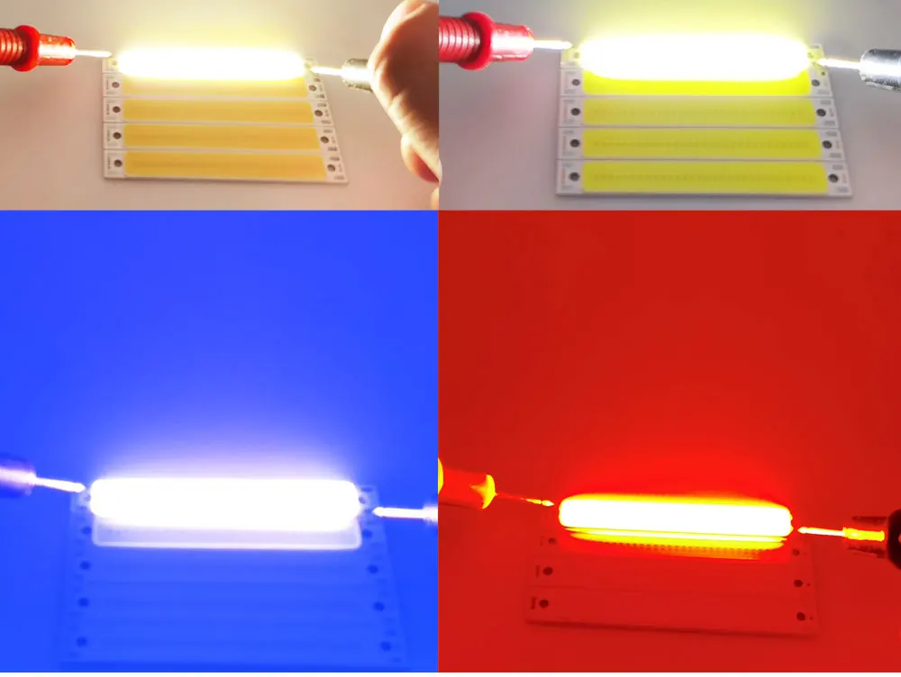 SUMBULBS Hot Sale 3V 3.7V DC 60mm 8mm LED Strip 1.5W 3W Warm Cold White Blue Red COB Light Source for DIY Bicycle Work Lamp