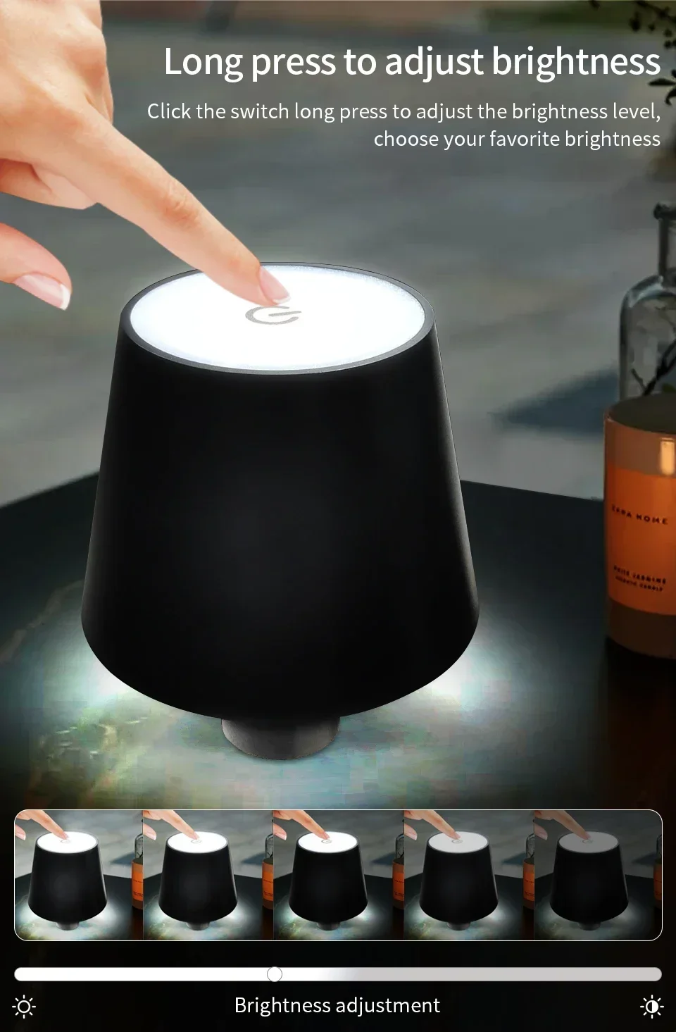 LED Desk Light Touch Switch USB Rechargeable 3 Levels Dimmable Eye Protection Reading Lamp Hotel Bar Bedroom Study Nightlights