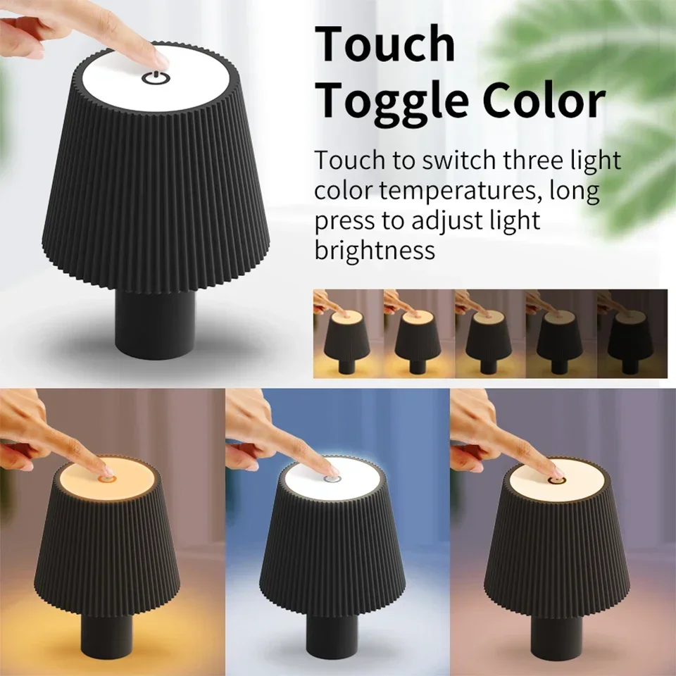 LED Desk Light Touch Switch USB Rechargeable 3 Levels Dimmable Eye Protection Reading Lamp Hotel Bar Bedroom Study Nightlights