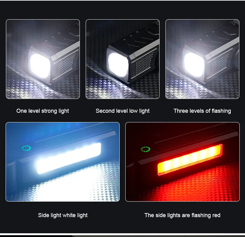 Powerful COB Flashlight Handheld Folding Lamp Camping Working Torch with Magnet Car Inspection Outdoor Red Warning Flash Lights