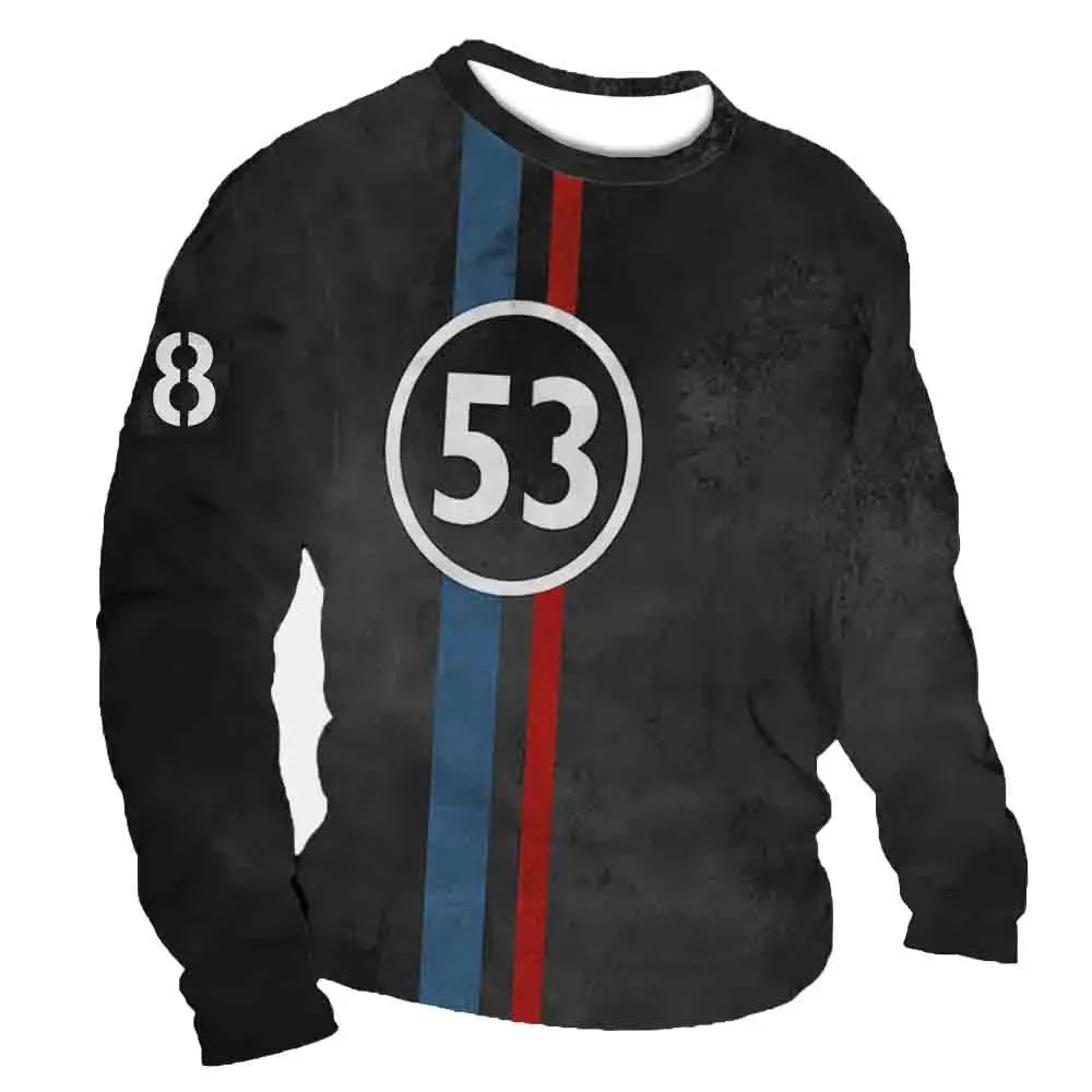 3D Print Fall T-Shirt Vintage Men's T Shirt Long Sleeve Top Tees USA Route 66 Letter Graphic Oversized Loose Clothing 5XL