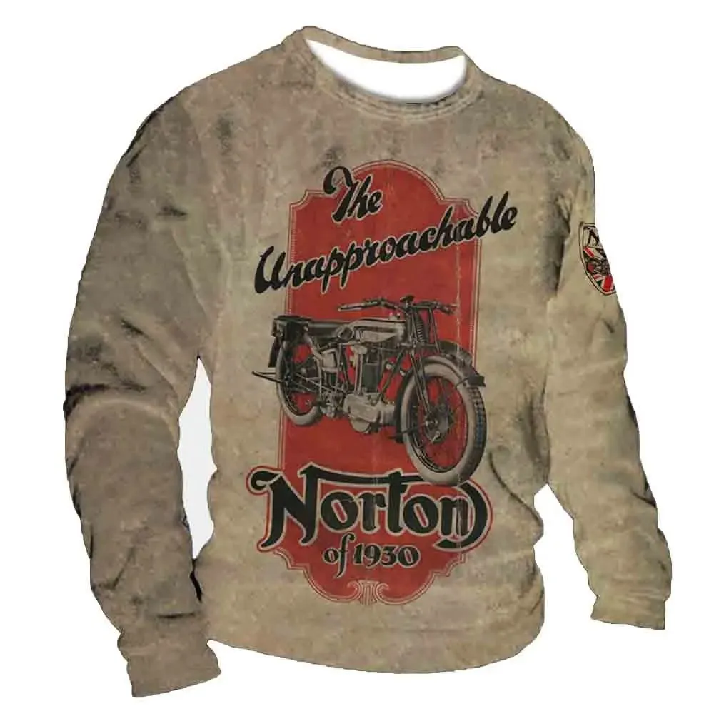 3D Print Fall T-Shirt Vintage Men's T Shirt Long Sleeve Top Tees USA Route 66 Letter Graphic Oversized Loose Clothing 5XL