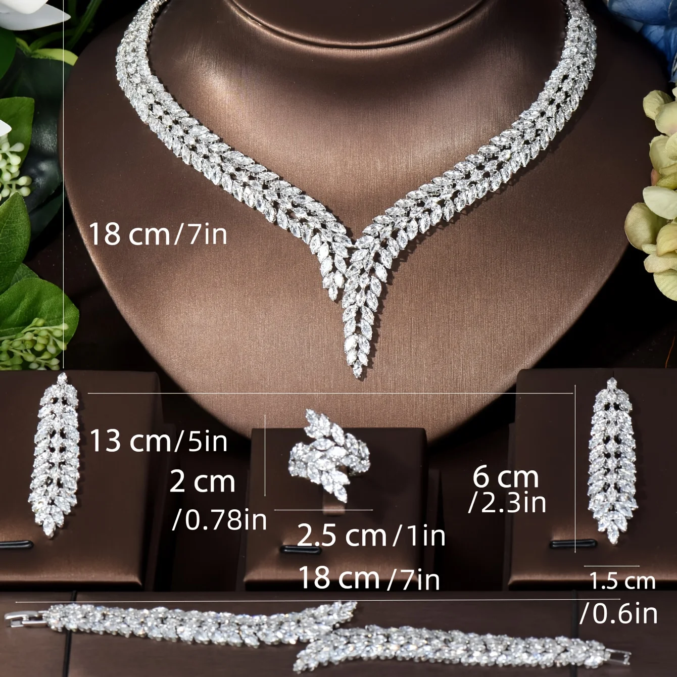 Unique Brilliant Cubic Zirconia Wedding Jewelry Set For Women Geometric African Luxury Bride 4 Piece Holiday Dress S-339